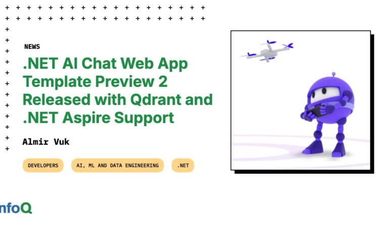 .NET AI CHAT TEMPLATE TEMPLATE PREVIEW 2 Випущений за допомогою підтримки QDRANT та .NET ASPIRE