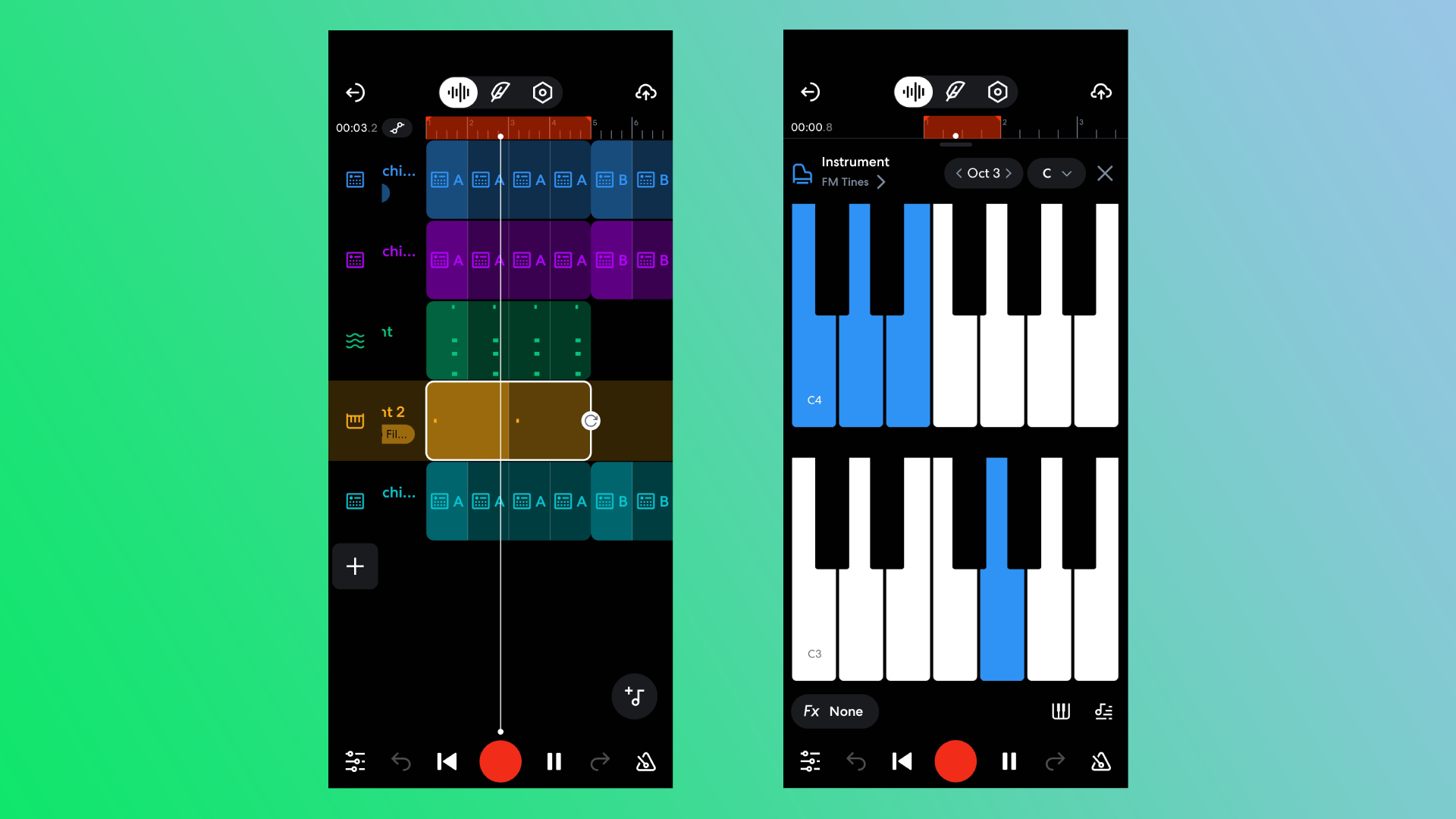 Перегляд та інструмент клавіатури BandLab на Android