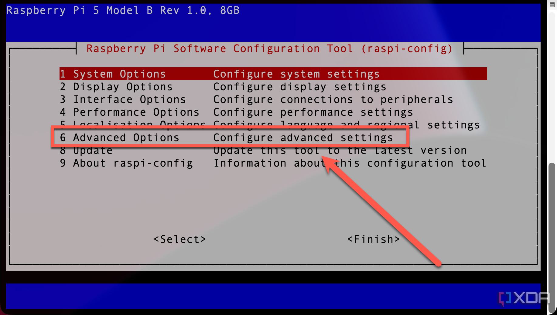 Розширені варіанти Raspi-Config