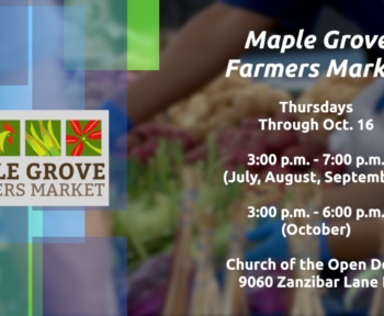 Maple Grove Farmers Market в повному розквіті в церкві розташування