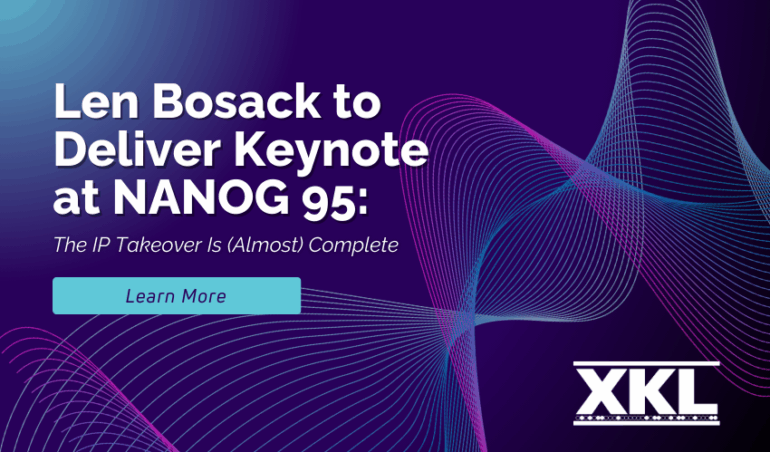 Len Bosack, щоб доставити основну інформацію на Nanog 95: IP -поглинання (майже) завершено