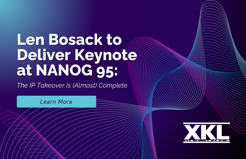Len Bosack, щоб доставити основну інформацію на Nanog 95: IP -поглинання (майже) завершено