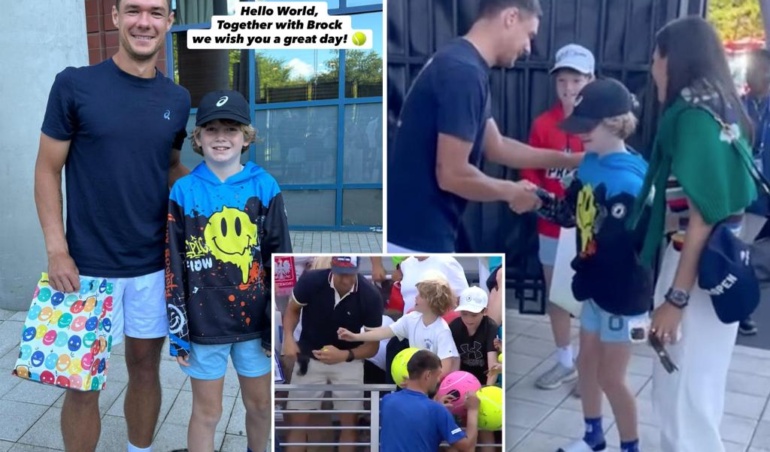 US Open Spager Hat, ідентифікований як польський генеральний директор - як зірка тенісу Каміл Мадхрзак зустрічається з хлопчиком