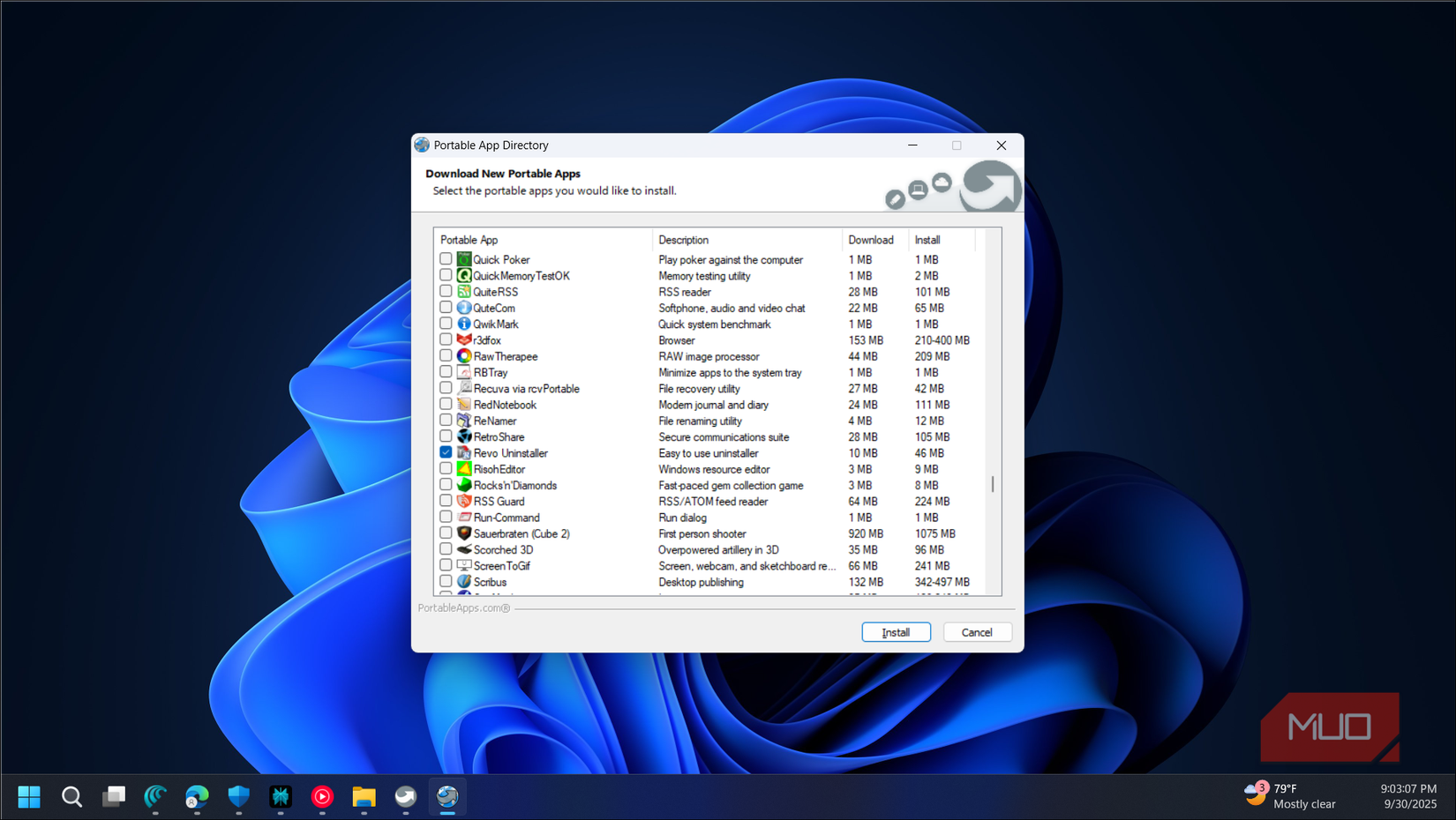 Діалогове вікно Downlaod Нові портативні програми з PortableaPps-Com Відкрито на Windows 11-1