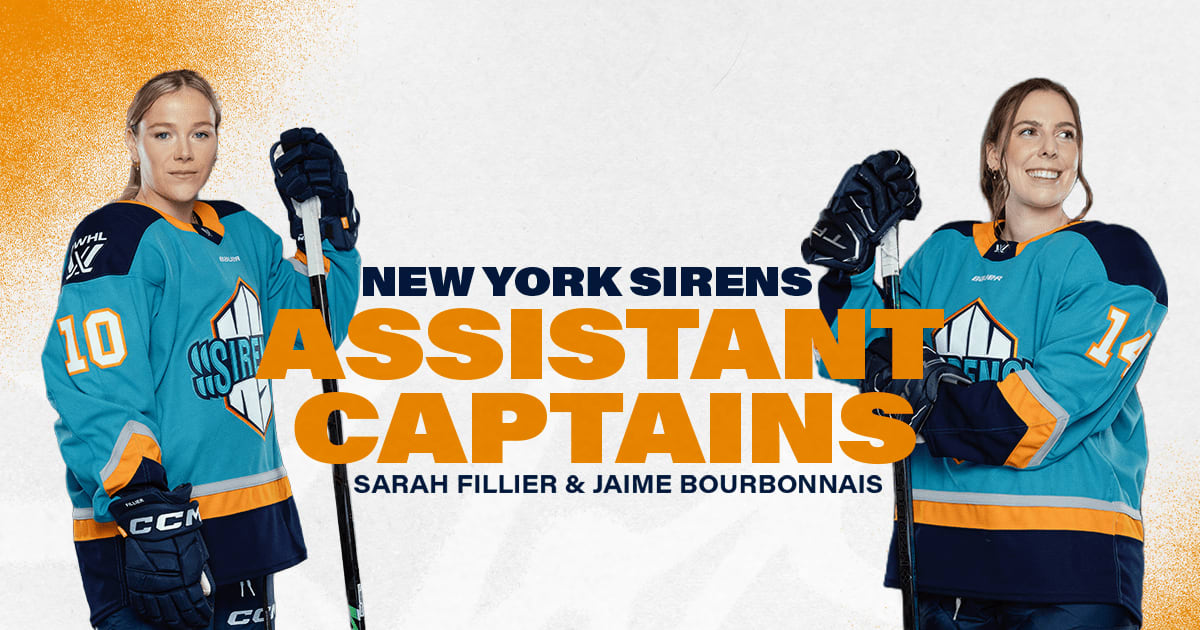 НЬЮ-ЙОРКСЬКІ СИРЕНИ ПРИЗНАЧАЮТЬ САРУ ФІЛЛЄ ТА ДЖАЙМЕ БУРБОННЕ АЛЬТЕРНАТИВНИМИ КАПІТАНАМИ | PWHL