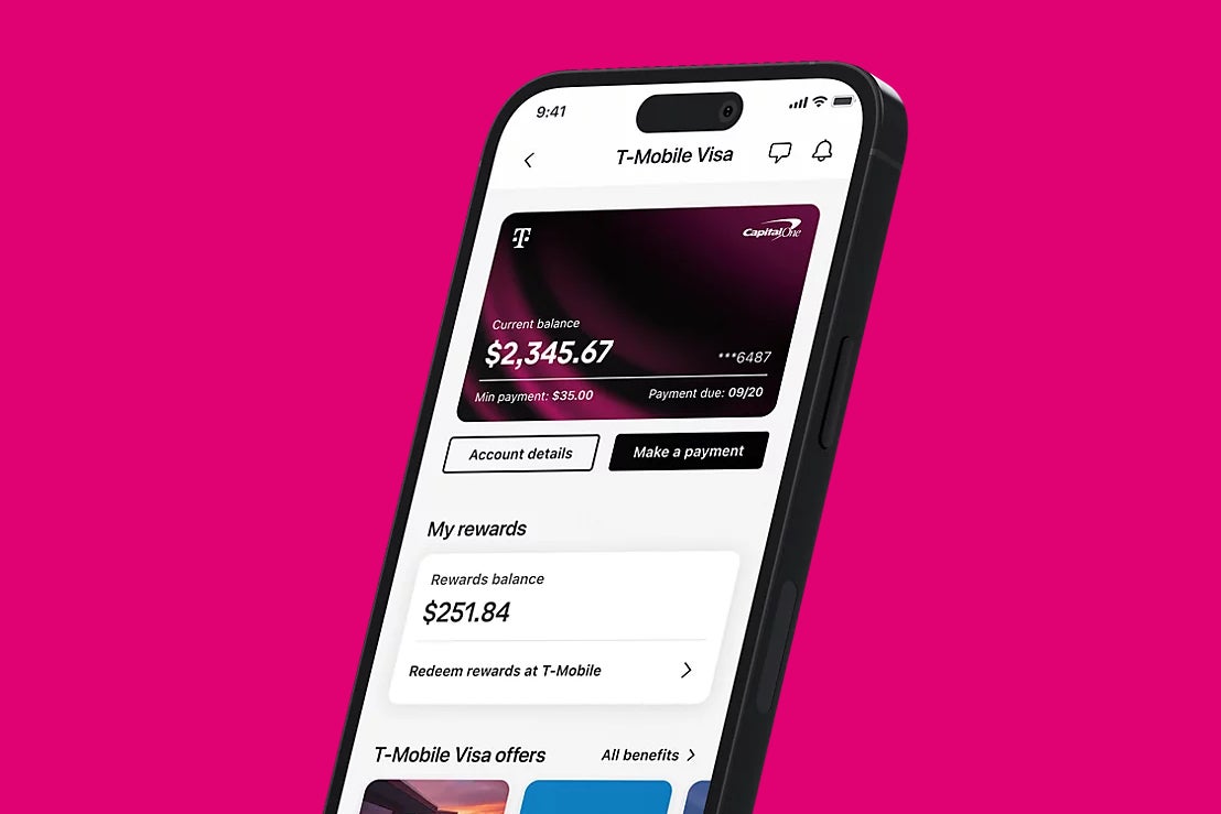 Зображення розділу карток Visa у програмі T-Life