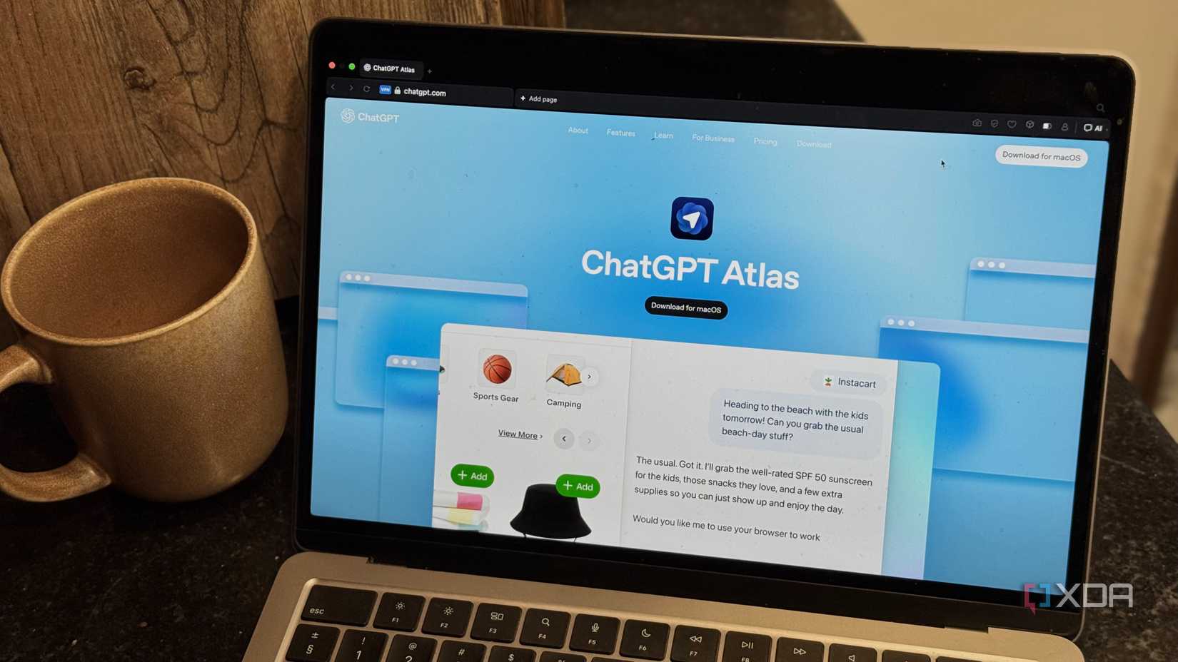 Атлас ChatGPT на macOS