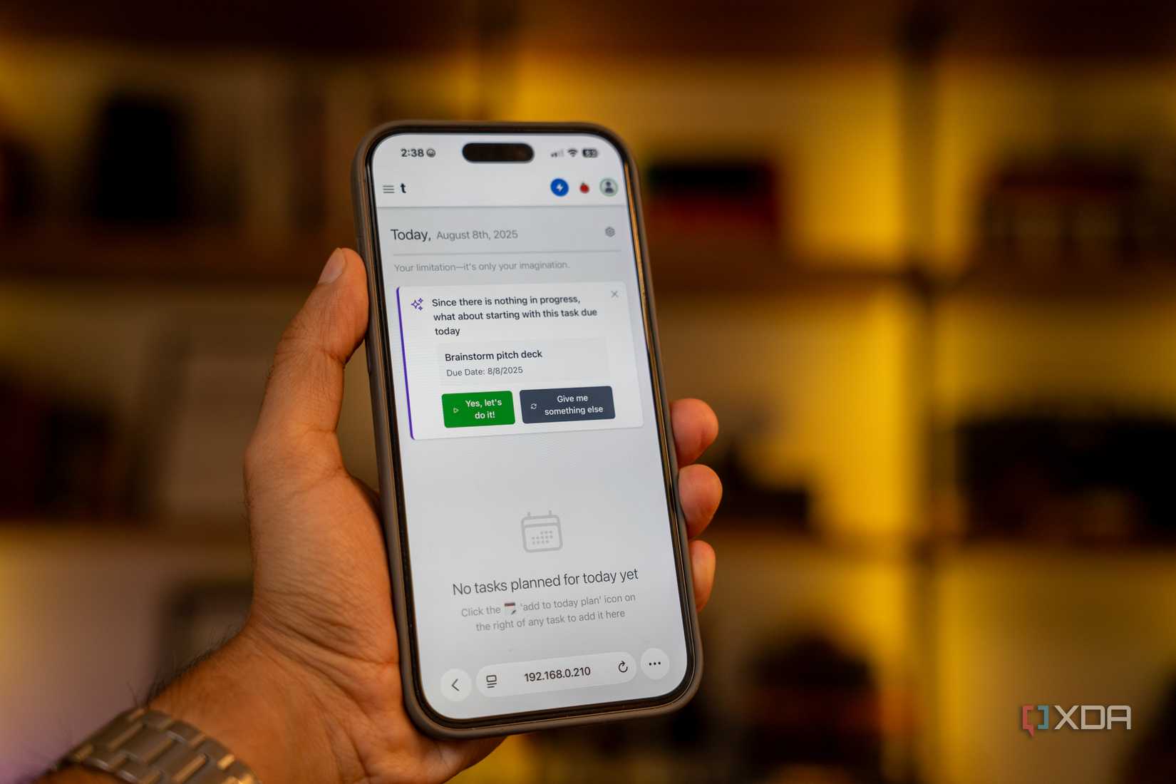 домашня сторінка інструмента продуктивності tududi